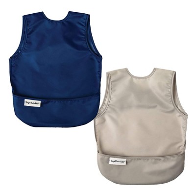 Tiny Twinkle 2-Pack Mess-Proof Apron Toddler Bib w/Tug-Proof Closure and BPA-Free