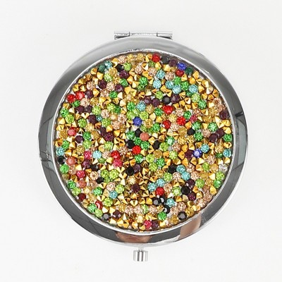 Unique Bargains Rhinestones Travel Makeup Mirror 1 Pc