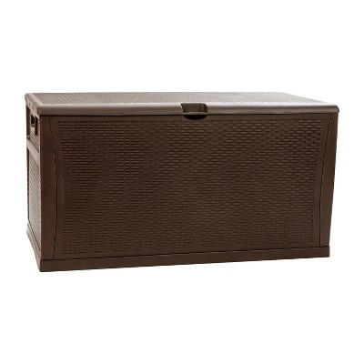 Emma and Oliver 120 Gallon Plastic Deck Box for Outdoor Patio Storage & Deck Organization