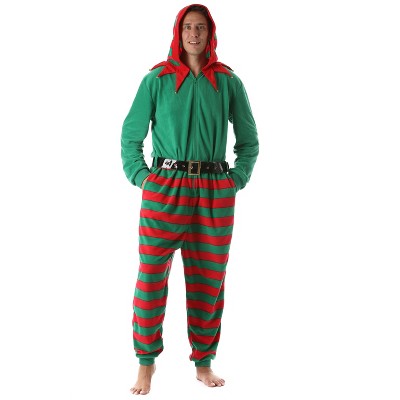 #followme Mens One Piece Christmas Themed Adult Bodysuit Microfleece Hoody Winter Pajamas