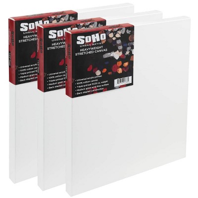 SoHo Urban Artist, 5x7" Heavyweight Stretched Cotton Canvas for Painting - 1.5" Deep- 3 Pack, Triple Primed, 100% Cotton Canvas, Archival, Universal