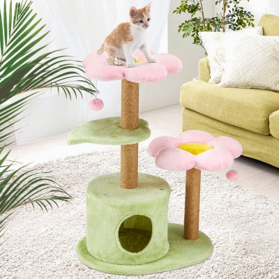 EROMMY Cat Tree,Cat Tower for Indoor Cats, Green