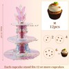 Unique Bargains 3-Tier Butterfly Pattern Cupcake Stand Tower Assorted Color - 2 of 4