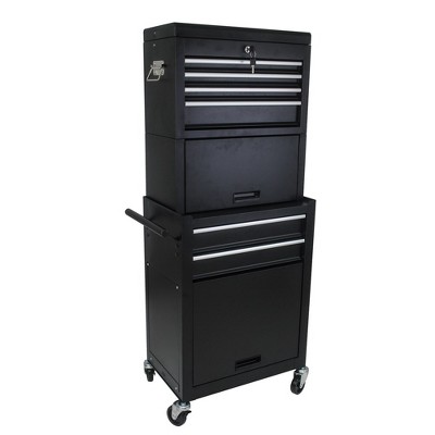 6 Drawer Rolling Tool Chest with Wheels,Meta Tool Storage Cabinets with Detachable Top Tool Box,Tool Cart on Wheels for Workshop Warehouse Garage