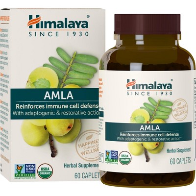 Himalaya Organic Amla Natural Antioxidant for Immune Support, 60 Caplets, 1 Month Supply