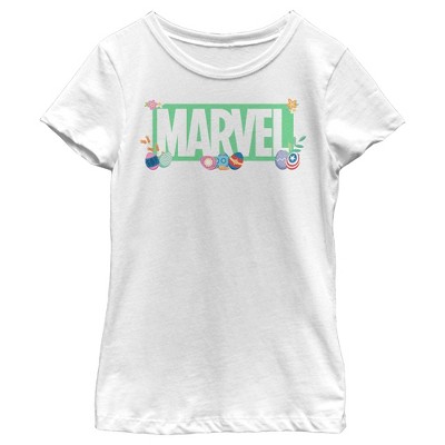 Girl's Marvel Easter Themed Logo T-Shirt