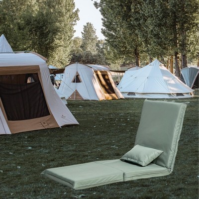 GDFStudio Kama Outdoor/Indoor Folding Metal Upholstered Lounge Chair, 70.86" Adjustable Cushion with Carry Bag