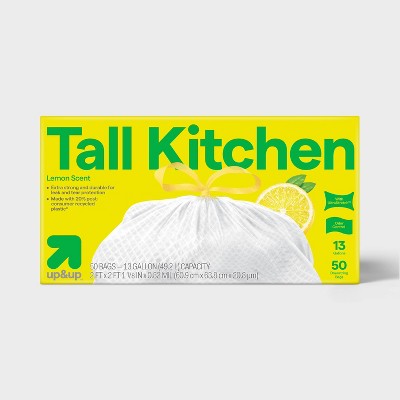 UltraStretch Tall Kitchen Drawstring Trash Bags - Lemon Squeeze - 13gal  - up&up™