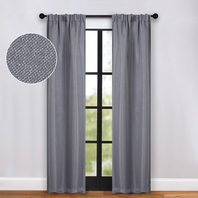 Modern Farmhouse Textured Room Darkening Semi-Blackout Curtains, Set of 2 by Blue Nile Mills