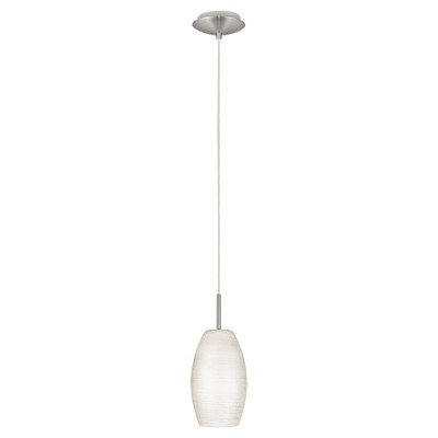 Batista 1 Mini Light Pendant Ceiling Light 4.75" Diameter Matte Nickel - Eglo: Modern Hanging Fixture, ETL Listed, Glass Shade
