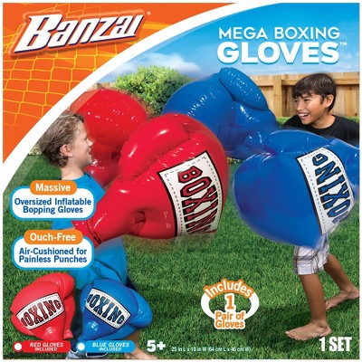 Banzai Kids Inflatable Mega Boxing Gloves - (1) Pair, Colors Vary (Red/Blue)