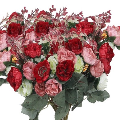 REGALWOVEN Silk Wedding Home Decor Artificial Rose Flowers 10.6" 6 Pcs