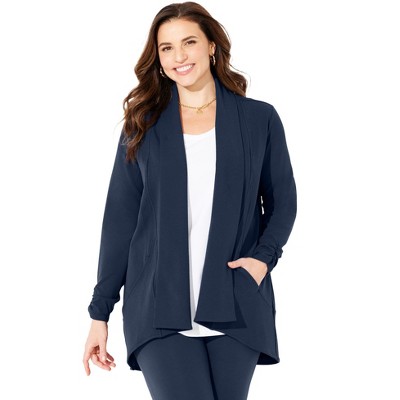 Catherines Relaxed Stretch Crepe Blazer