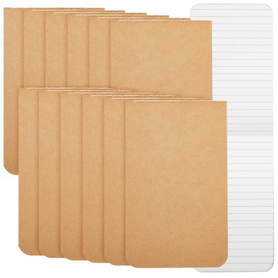 Paper Junkie 12 Pack Small Pocket Notepad, Kraft Paper Cover To Do List Notebook, Memo, Top Bound, 64 Lined Pages Each (2.7x4.5 In)