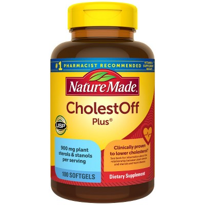 Nature Made CholestOff Plus, Dietary Supplement for Heart Health Support, 100 Softgels, 25 Day Supply