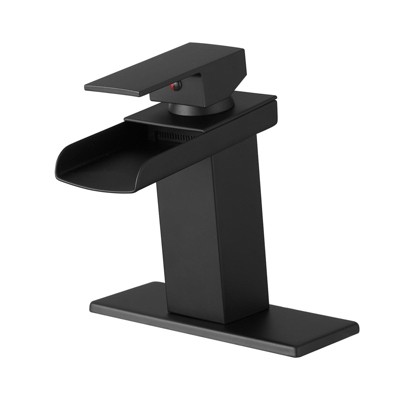 Waterfall Bathroom Faucet with ORB Finish and Pop-Up Drain