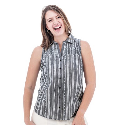 Old Ranch Brands Women's Saguaro Smocked Button Front Tank