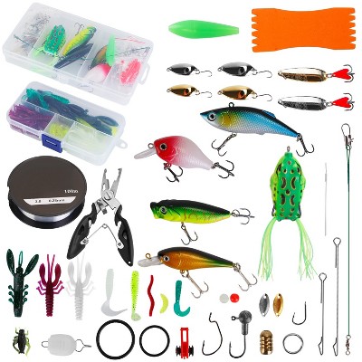 LakeForest"383PCS Fishing Lures Tackle Box Kit for Bass, Crankbaits, Spinnerbaits, Soft Worms, Saltwater/Freshwater"MultiColor