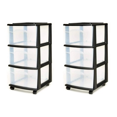 Homz Plastic 3 Drawer Medium Home Storage Container