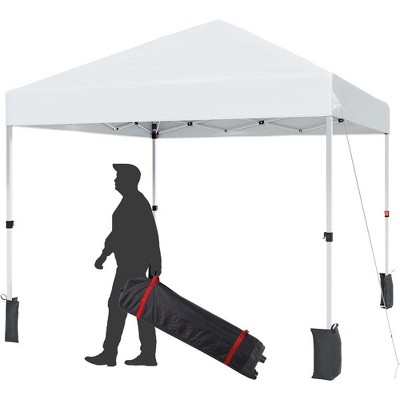 Outdoor Tent, Portable Coating Tent 10 x 10 ft, Picnic Tent, Folding Canopy Tent with Hand Bag, Waterproof Windproof UV Protection Tent, White