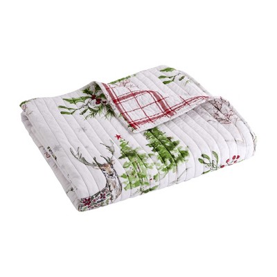 Sleigh Bells Holiday Quilted Throw - Villa Lugano