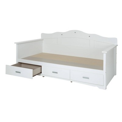 South Shore Twin Tiara Kids' Daybed with Storage Pure White