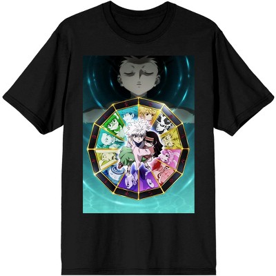 Hunter x Hunter Character Rainbow Men's Black T-Shirt