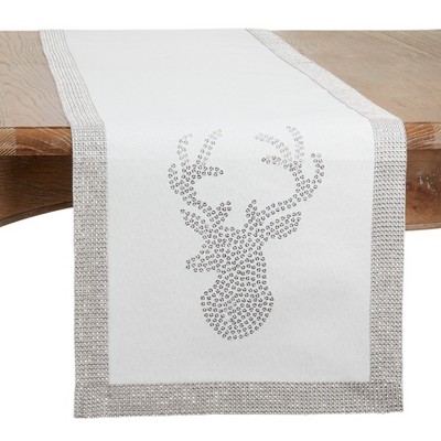 Saro Lifestyle Sequin Table Runner With Reindeer Design