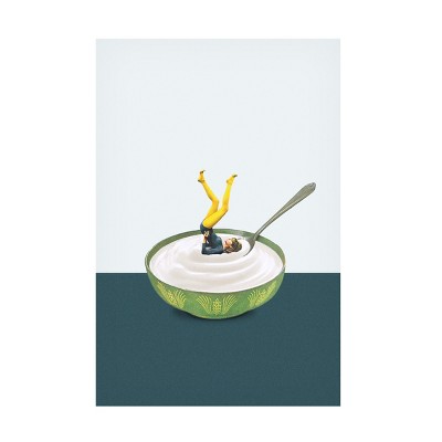 Canvas Wall Art - Maarten Leon 'Yoga In My Yogurt' Wall Art for Living Room, Bedroom, or Office Décor by Trademark Fine Art