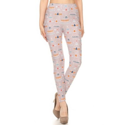 Slickblue Regular Fit, Geometric Print High Rise Leggings, Stretch Pants for Women, Elastic Waistband, Multicolor, One Size