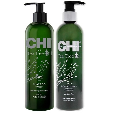 CHI Tea Tree Oil Shampoo & Conditioner (11.5 oz DUO SET) – Nourishing & Revitalizing – Sulfate-Free