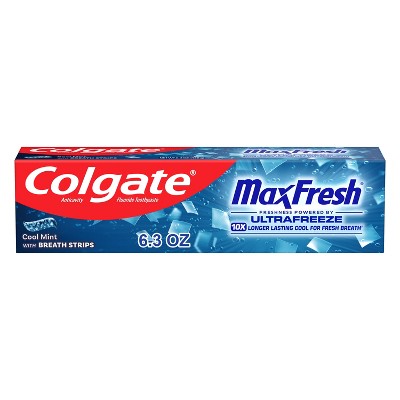 Colgate Max Fresh Toothpaste with Mini Breath Strips - Cool Mint - 6.3oz