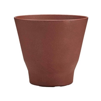 Crescent Garden Step Eco-Friendly Plastic Round Planter Pot Rust 18"x16.7"