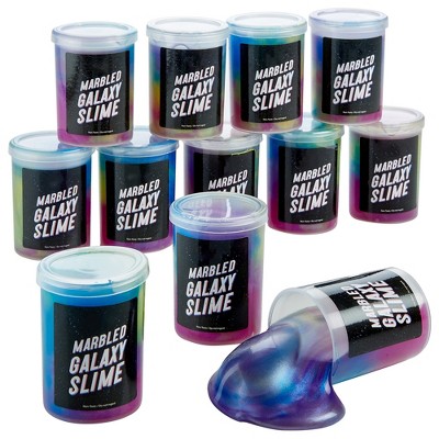 Playbees Marbled Galaxy Slime - 12-Pack: Vibrant, Stretchy Fun for All Ages