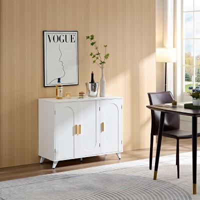 NicBex Accent Buffet Cabinet with Storage Modern Sideboard Cabinet Console Table with 3 Doors and Removable Shelves for Living Room