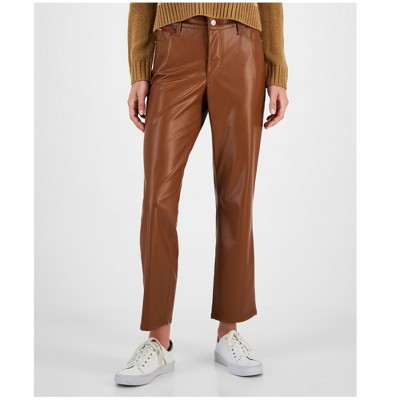 Tommy Hilfiger Womens Faux Leather Casual Trouser Pants