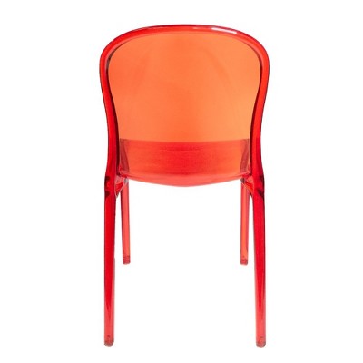 Commercial Seating Products,Genoa Polycarbonate Event Chair - Stackable - Translucent - Red ( Set of 2)
