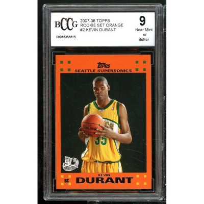Kevin Durant Rookie Card 2007-08 Topps Rookie Set Orange #2 BGS BCCG 9