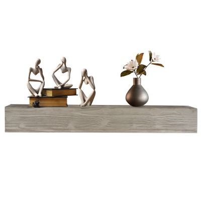Rustic Wood Fireplace Mantel, Wall-Mounted Floating Shelf for Home Decor