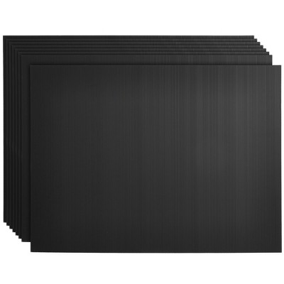 Juvale 8-Pack Corrugated Plastic Yard Signs, 18x24 Outdoor Poster Board for Happy Birthday, Moving Supplies, Lawn, 4mm Sheets Blank Surface, Black