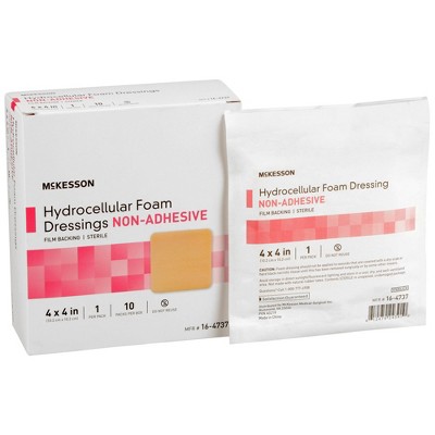 McKesson Foam Dressing, Film Backing, 4 x 4 in
