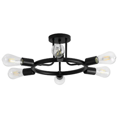 Dewdrop Modern 6-Light Unique Sputnik Semi Flush Mount Ceiling Light