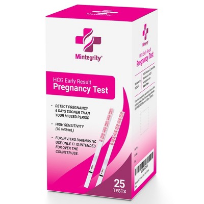 Mintegrity - 25 Pack Pregnancy Test Strips Early Detection, 10 MIU/ML, Rapid and Accurate Results