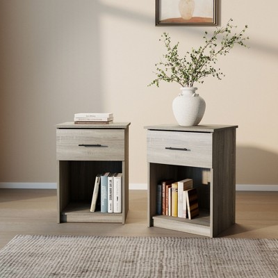 HOMLUX Modern End Table Nightstand Storage Drawer Display Shelf Beside Bedroom