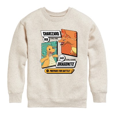 Boys' - Pokémon - Dragonite Charizard Prepare For Battle Graphic Long Sleeve Fleece Sweatshirt