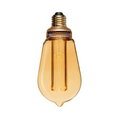 Next Glow ST64 LED Edison Bulbs 3.5W 20W Equivalent E26 Base Dimmable Soft Amber 120 Lumen