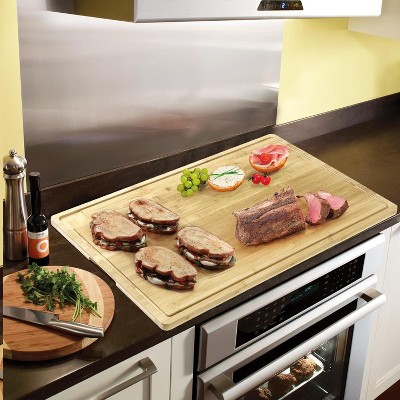30 x 20 Inch Bamboo Cutting Board for Kitchen, Extra Large Reversible Wood Butcher Board with Juice Groove, Cheese and Charcuterie Serving Tray