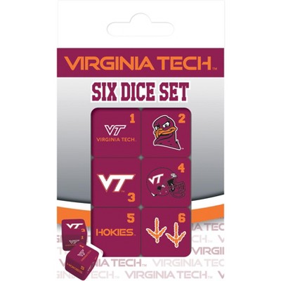 MasterPieces Officially Licensed NCAA Virginia Tech Hokies - 6 Piece D6 Gaming Dice Set Ages 6 and Up