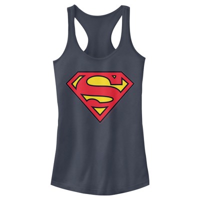 Juniors Womens Superman Classic Logo Racerback Tank Top