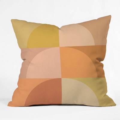 16"x16" Poems Geometric Color Block V Throw Pillow Orange - Deny Designs: Indoor Square Polyester Cushion for Couch, Zipper Closure